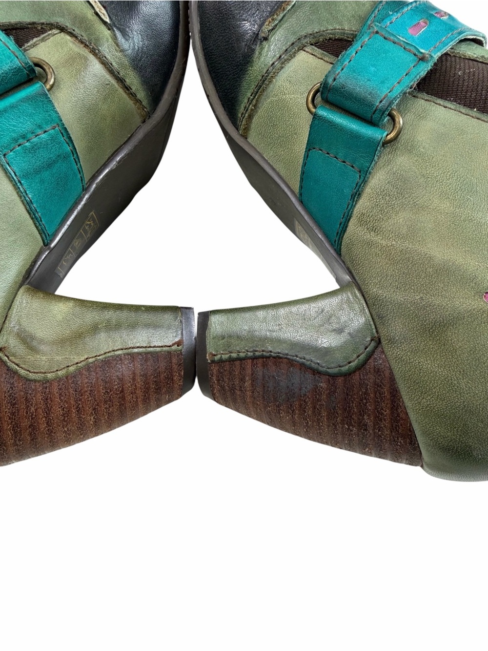 L’Artiste by Spring Step Wondrous Teal Green Leather Heel Oxfords Size US 6.5-7 - Picture 15 of 15